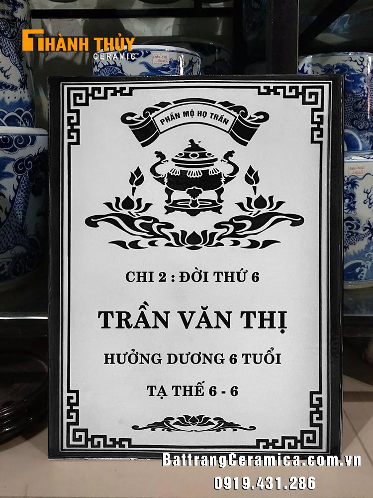 Bia mộ gốm sứ cao cấp bền đẹp mẫu mã đa dạng giá tốt