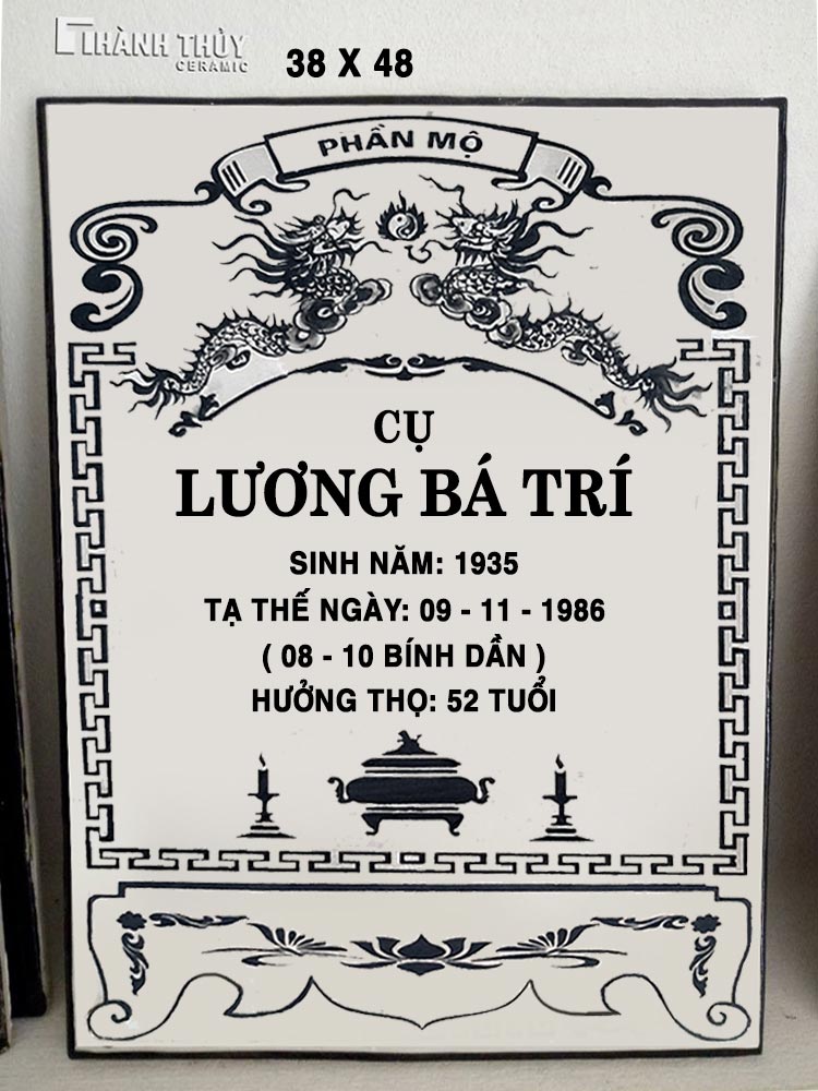 Bia mộ gốm sứ cao cấp bền đẹp mẫu mã đa dạng giá tốt