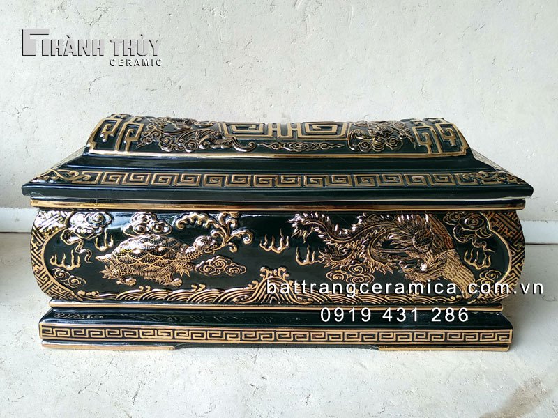 Quách Tiểu Sứ Tứ Linh vẽ vàng xanh đen sang trọng bền đẹp
