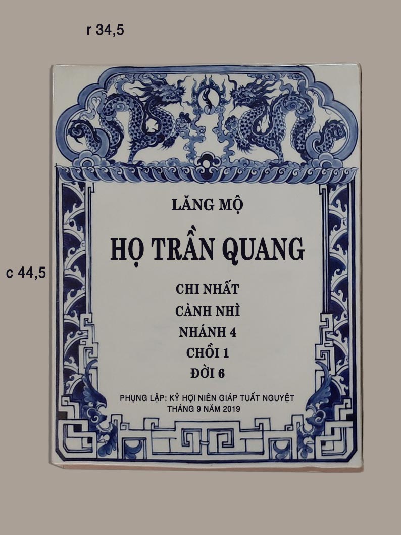 Bia mộ sứ Bát Tràng 10 mẫu đẹp bền vững giá tốt