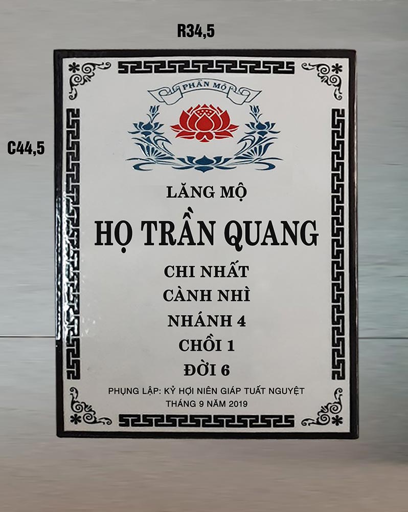 Bia mộ sứ Bát Tràng 10 mẫu đẹp bền vững giá tốt