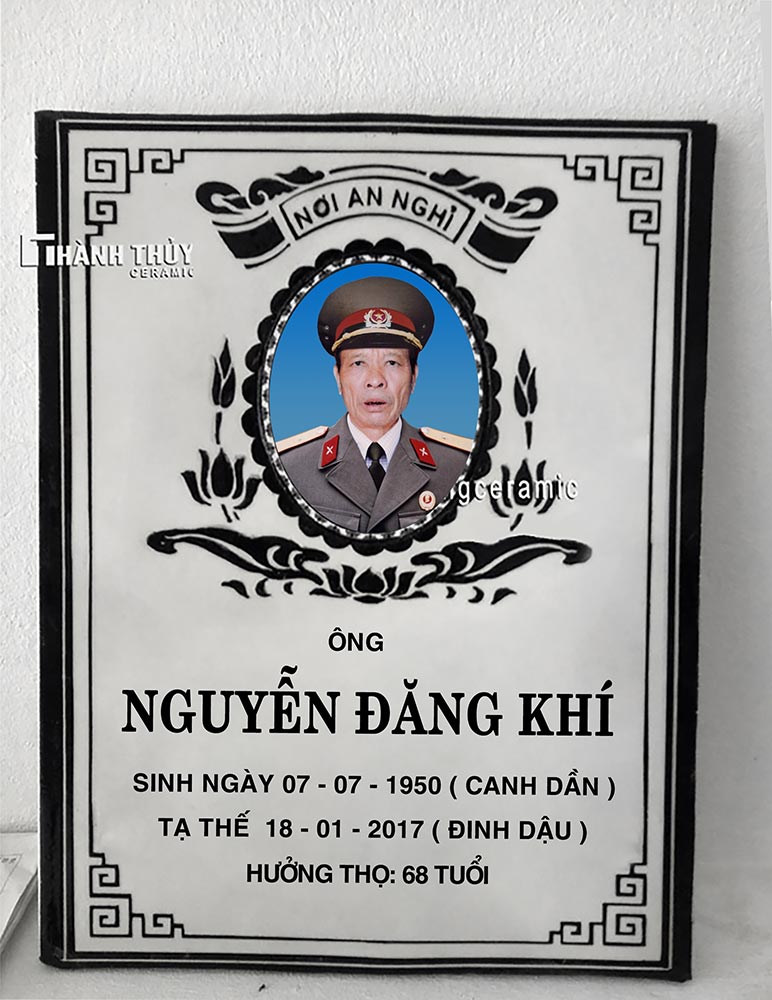 Bia mộ sứ Bát Tràng bền đẹp giá tốt mẫu mã đa dạng chuẩn phong thủy