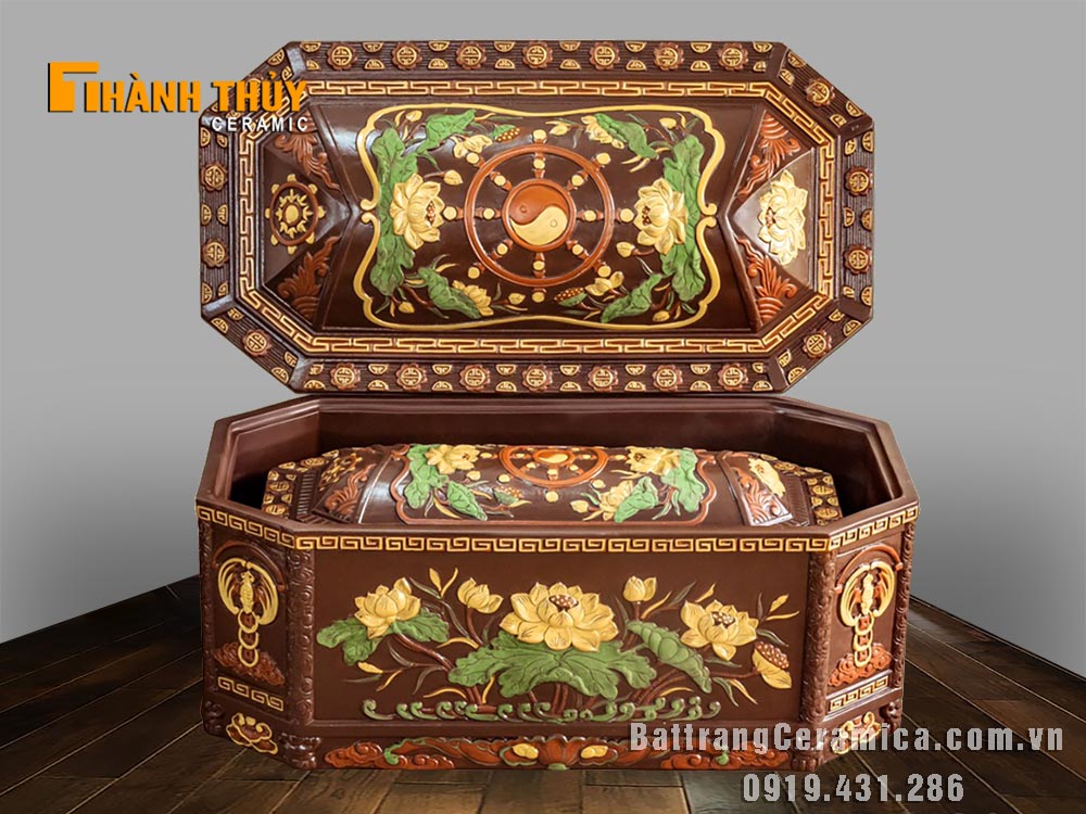 Tiểu quách bát giác liên hoa cao cấp Bát Tràng đẹp bền giá tốt 