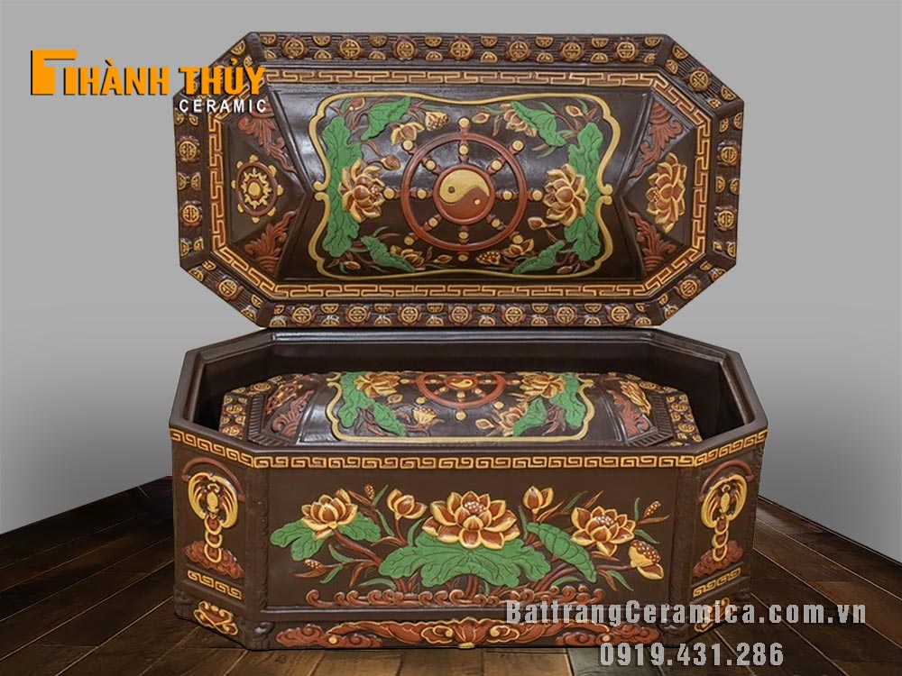 Tiểu quách bát giác liên hoa cao cấp Bát Tràng đẹp bền giá tốt