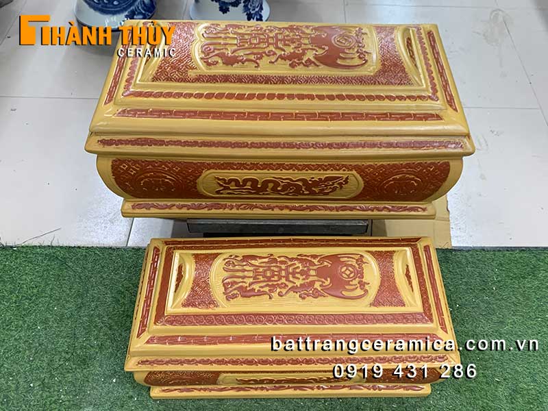 Tiểu quách sành Ngũ Phúc Kim Tiền Bát Tràng cao cấp giá tốt