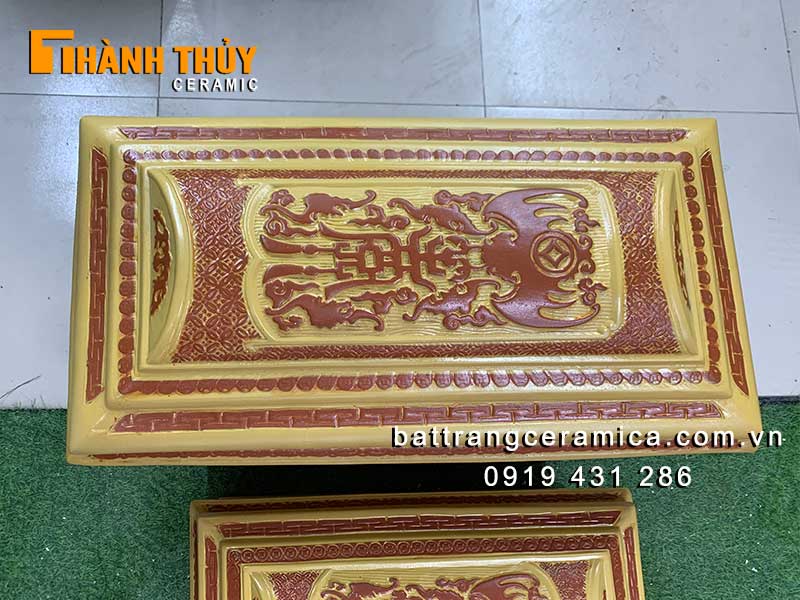 Tiểu quách sành Ngũ Phúc Kim Tiền Bát Tràng cao cấp giá tốt