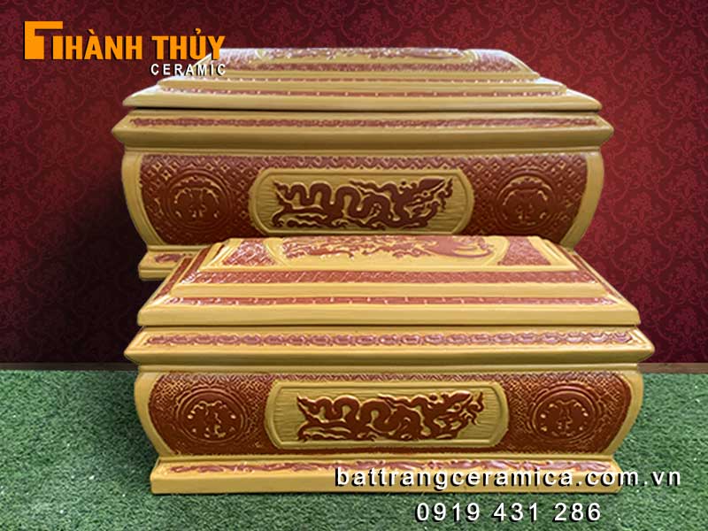 Tiểu quách sành Ngũ Phúc Kim Tiền Bát Tràng cao cấp giá tốt 