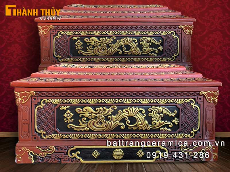 Bộ tiểu quách Vạn Thọ Kim Tiền Bát Tràng tinh xảo sang trọng