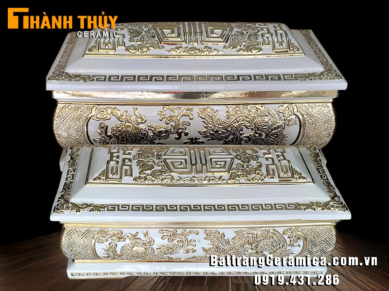 Quách tiểu trắng tứ linh vàng kim Bát Tràng cao cấp đẹp bền