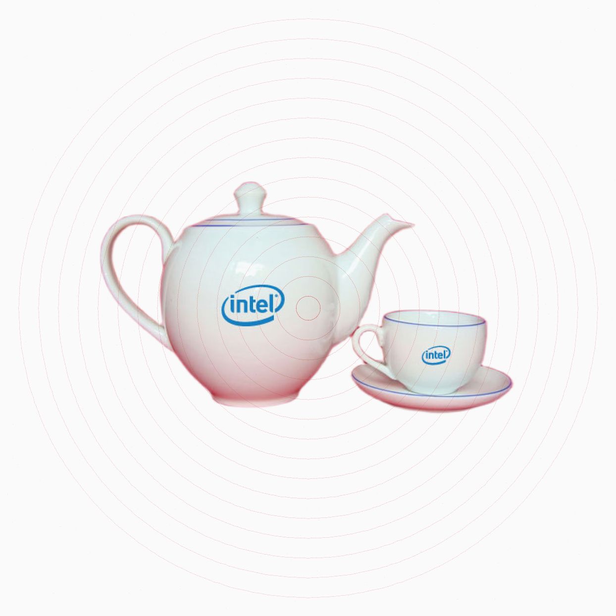 Ấm chén Minh Long số 01 in logo độc đáo quà tặng gốm sứ Bát Tràng 