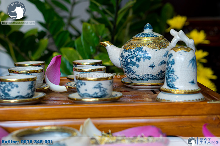 Bộ ấm chén men rạn bọc đồng phụ kiện sang trọng giữ hương trà Bộ ấm chén men rạn bọc đồng phụ kiện sang trọng giữ hương trà