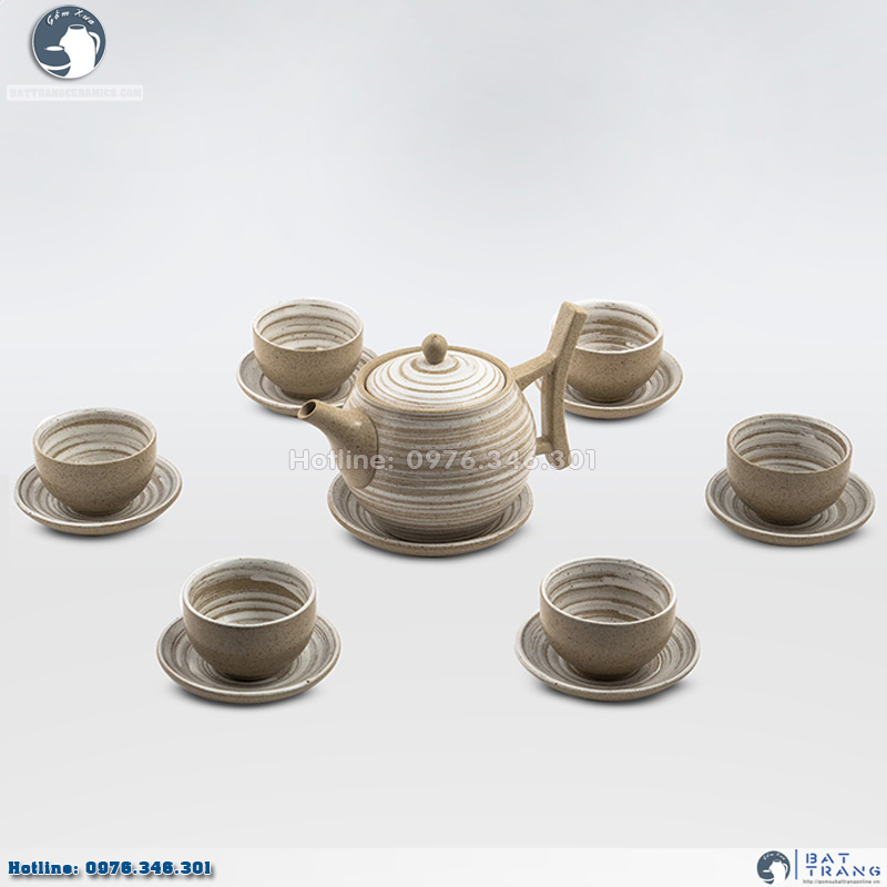 Bộ ấm chén hồng sa Bát Tràng 320ml sang trọng tặng quà ý nghĩa 