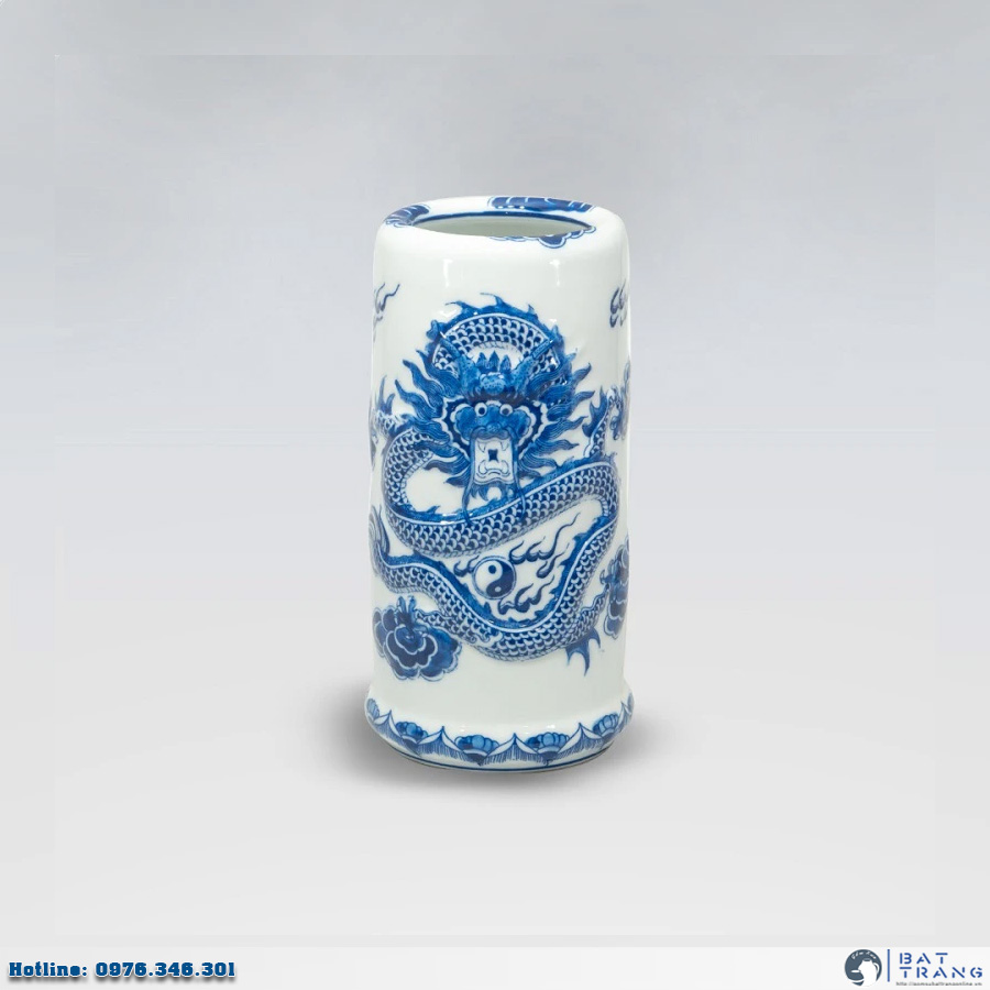 Ống hương vàng kim dán decal Bát Tràng chuẩn phong thủy đẹp