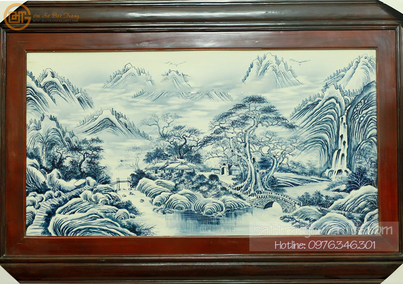 Tranh gốm sứ Sơn Thủy Hữu Tình Bát Tràng đẹp 130x80cm sang trọng Tranh gốm sứ Sơn Thủy Hữu Tình Bát Tràng đẹp 130x80cm sang trọng