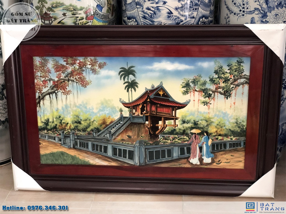 Tranh sứ Bát Tràng Chùa Một Cột Hà Nội 135x88cm Quà tặng Ý nghĩa Tranh sứ Bát Tràng Chùa Một Cột Hà Nội 135x88cm Quà tặng Ý nghĩa