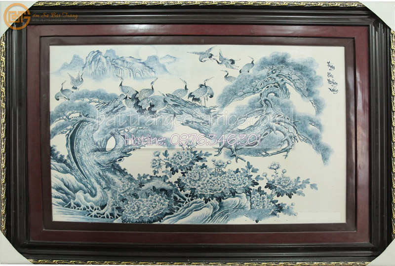 Tranh Tùng Hạc Trường Xuân 80x130cm Nghệ Thuật Độc Đáo Trang Trí 