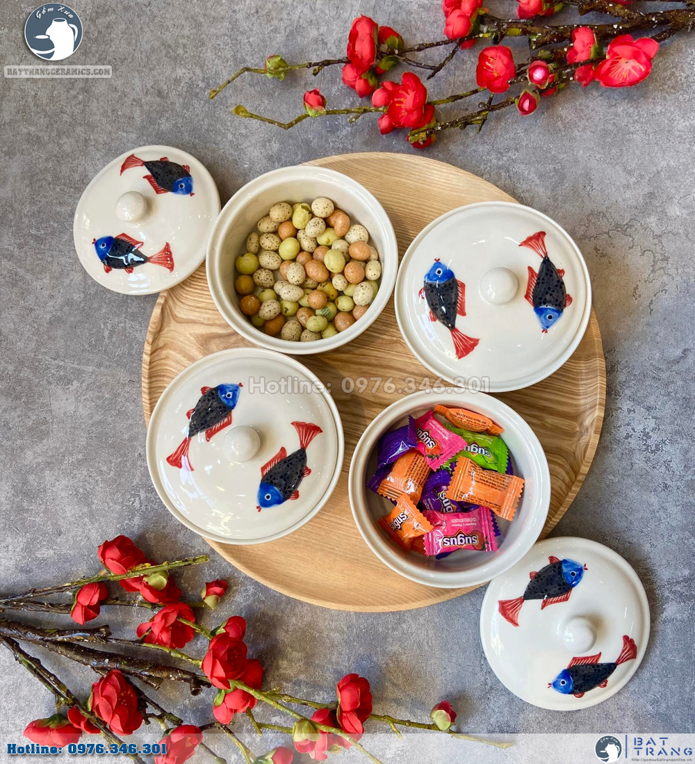 Khay mứt Tết gỗ trụ Song Ngư sang trọng đẹp uy tín mua ngay