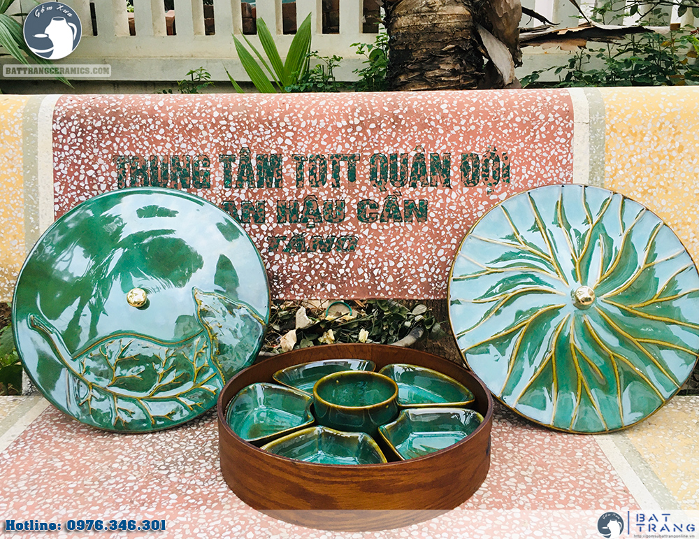 Bộ khay mứt Tết men hỏa biến cao cấp sang trọng độc đáo Bát Tràng Bộ khay mứt Tết men hỏa biến cao cấp sang trọng độc đáo Bát Tràng