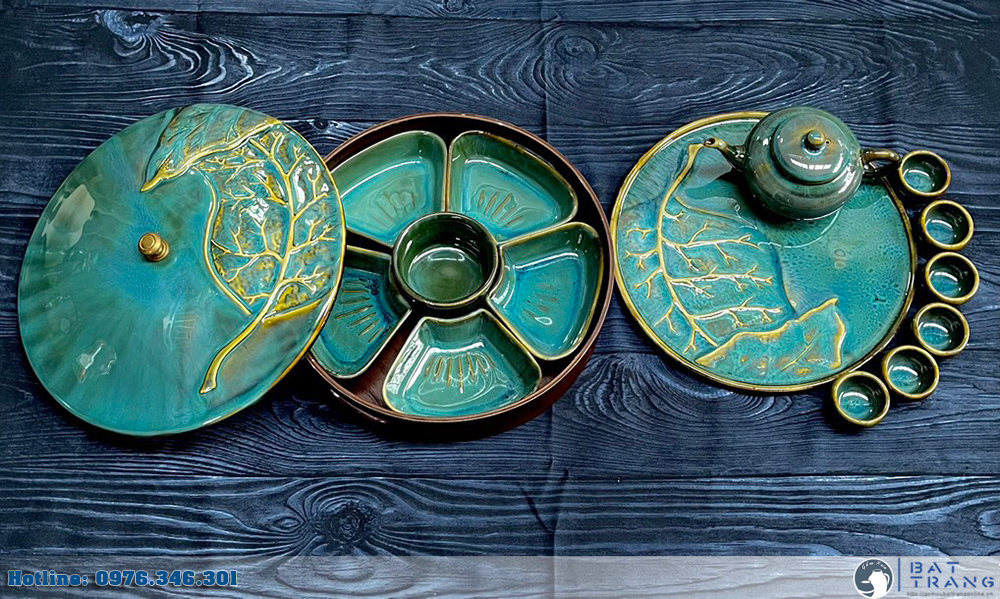 Bộ khay mứt Tết men hỏa biến cao cấp sang trọng độc đáo Bát Tràng Bộ khay mứt Tết men hỏa biến cao cấp sang trọng độc đáo Bát Tràng