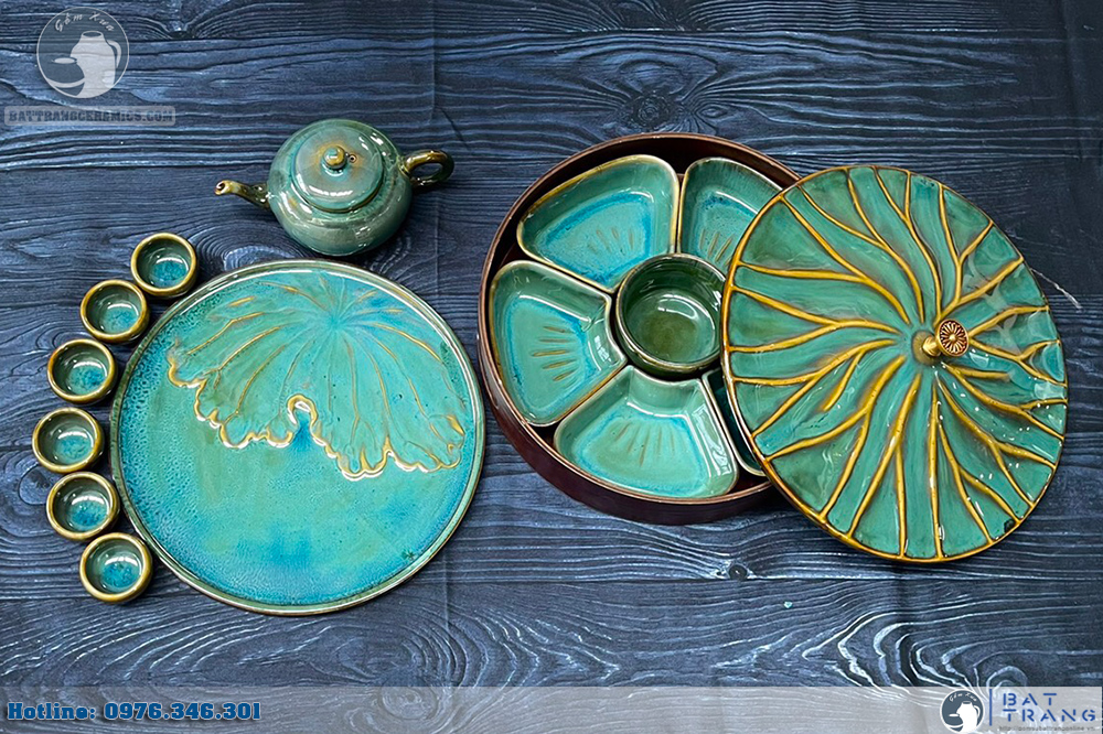 Bộ khay mứt Tết men hỏa biến cao cấp sang trọng độc đáo Bát Tràng Bộ khay mứt Tết men hỏa biến cao cấp sang trọng độc đáo Bát Tràng