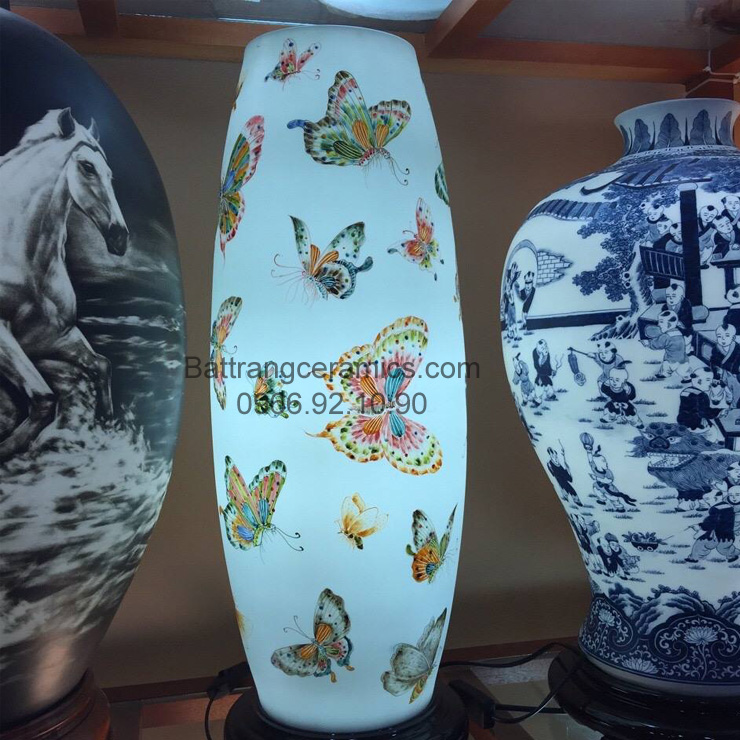 Đèn sứ thấu quang mộng hồ điệp 62cm trang trí quà tặng