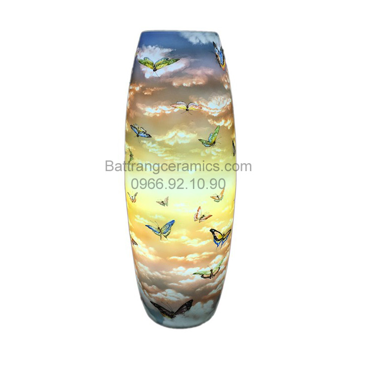 Đèn sứ thấu quang mộng hồ điệp 62cm trang trí quà tặng 