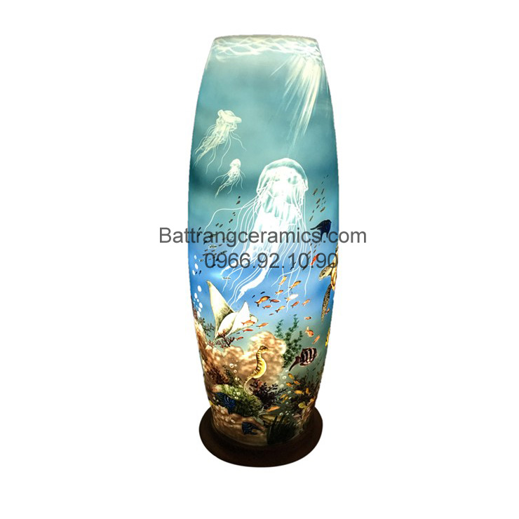 Đèn sứ thấu quang độc đáo đáy đại dương 62cm quà tặng sang trọng