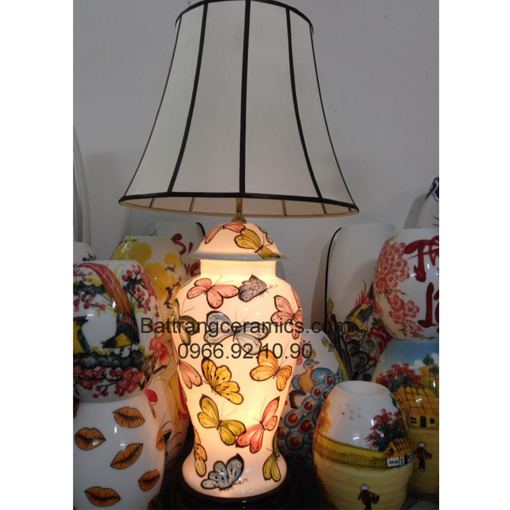 Đèn ngủ gốm sứ Bát Tràng cao cấp TD01 65cm sang trọng