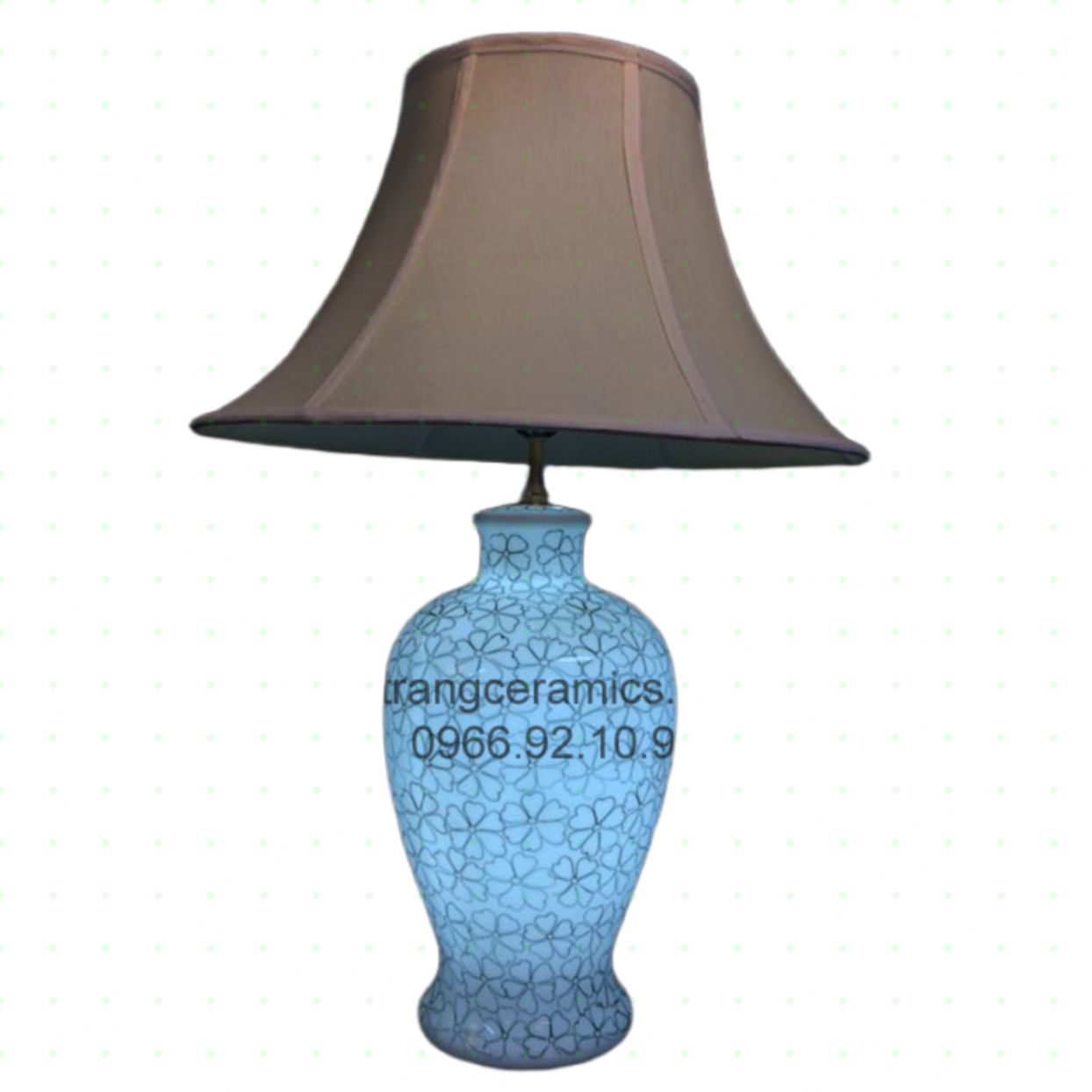 Đèn ngủ sứ Bát Tràng TD03 65cm tinh tế sang trọng quà tặng ý nghĩa 