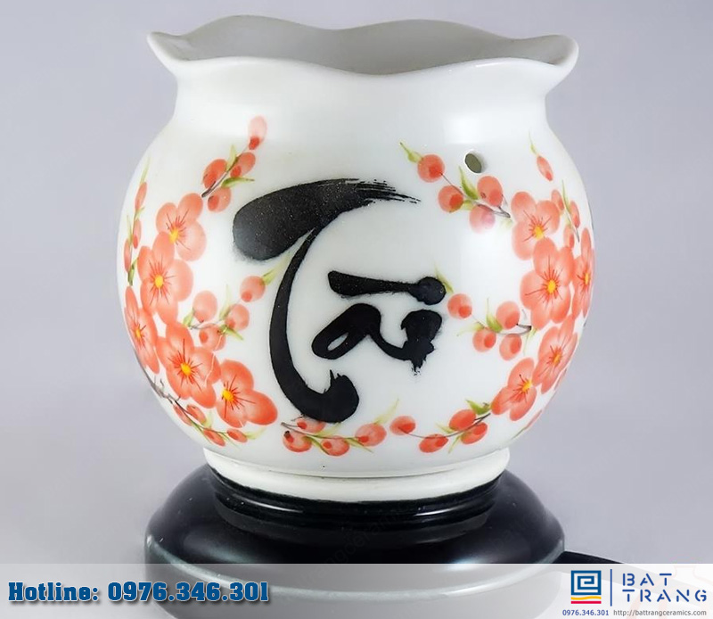 Đèn Xông Tinh Dầu Gốm Sứ Tài Hoa Đào Sóng Đẹp Giá Tốt
