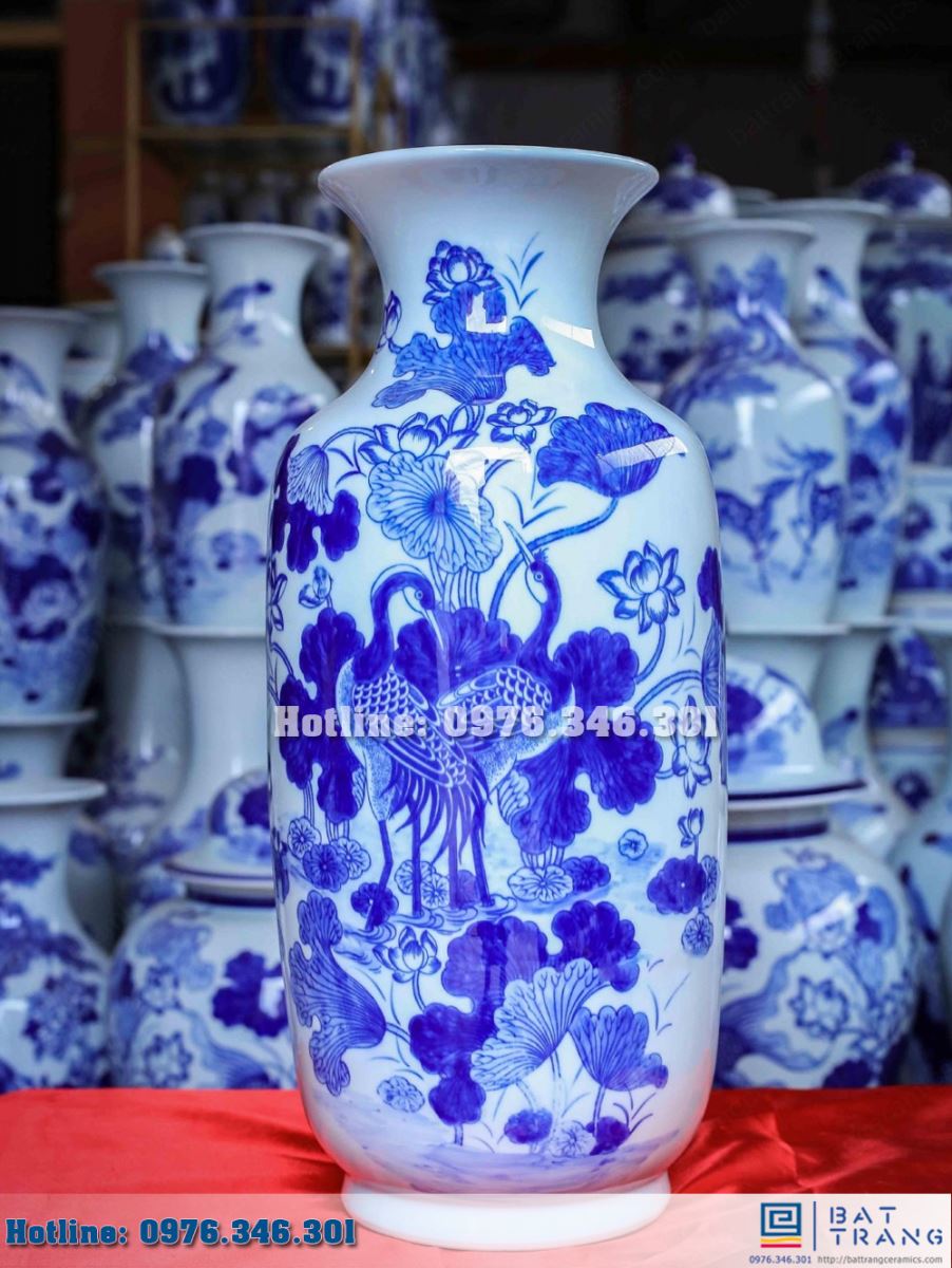 Tiểu lộc bình 40cm phúc lộc thọ gốm sứ Bát Tràng sang trọng phát tài