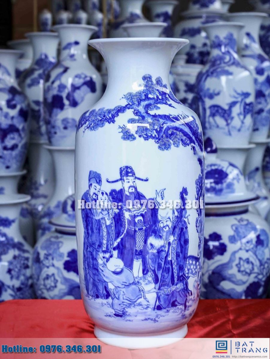 Tiểu lộc bình 40cm phúc lộc thọ gốm sứ Bát Tràng sang trọng phát tài