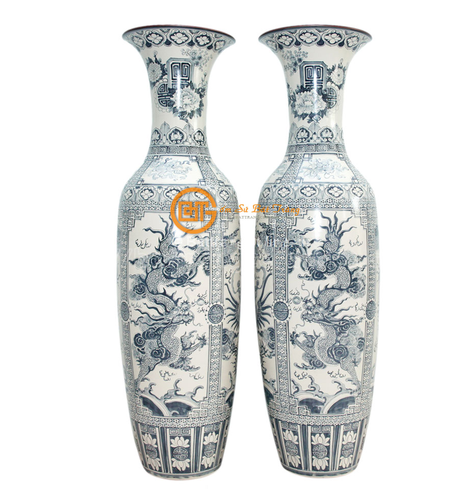 Lọ lộc bình tứ linh men rạn cổ 1.55m sang trọng phát tài may mắn 