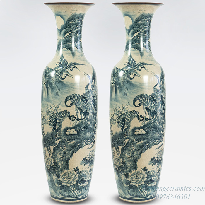 Lọ lộc bình Chim hạc về tổ 1m6 sang trọng gốm sứ Bát Tràng 