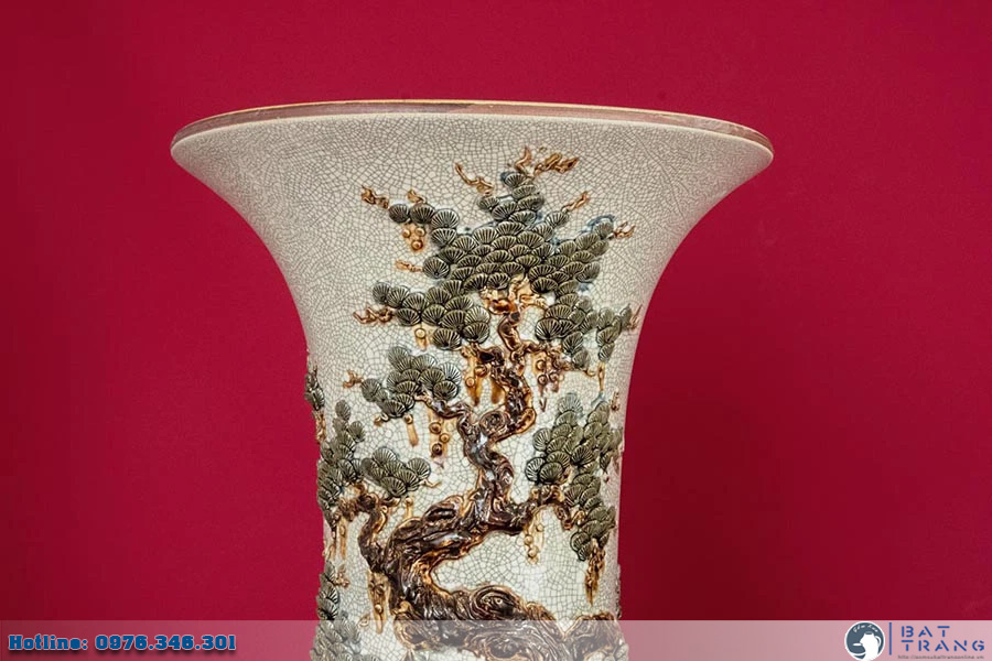 Lọ lộc bình men rạn Bát Tràng cao cấp Diên Niên Trường Thọ sang trọng đẹp Lọ lộc bình men rạn Bát Tràng cao cấp Diên Niên Trường Thọ sang trọng đẹp