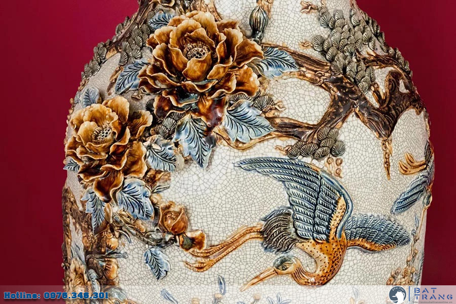 Lọ lộc bình men rạn Bát Tràng cao cấp Diên Niên Trường Thọ sang trọng đẹp Lọ lộc bình men rạn Bát Tràng cao cấp Diên Niên Trường Thọ sang trọng đẹp