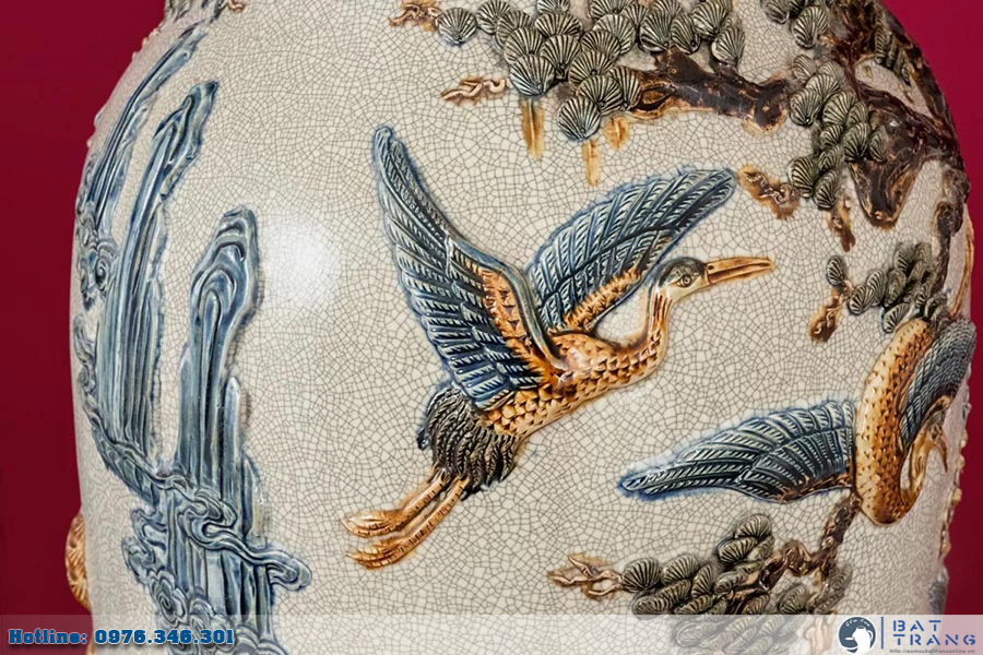 Lọ lộc bình men rạn Bát Tràng cao cấp Diên Niên Trường Thọ sang trọng đẹp Lọ lộc bình men rạn Bát Tràng cao cấp Diên Niên Trường Thọ sang trọng đẹp