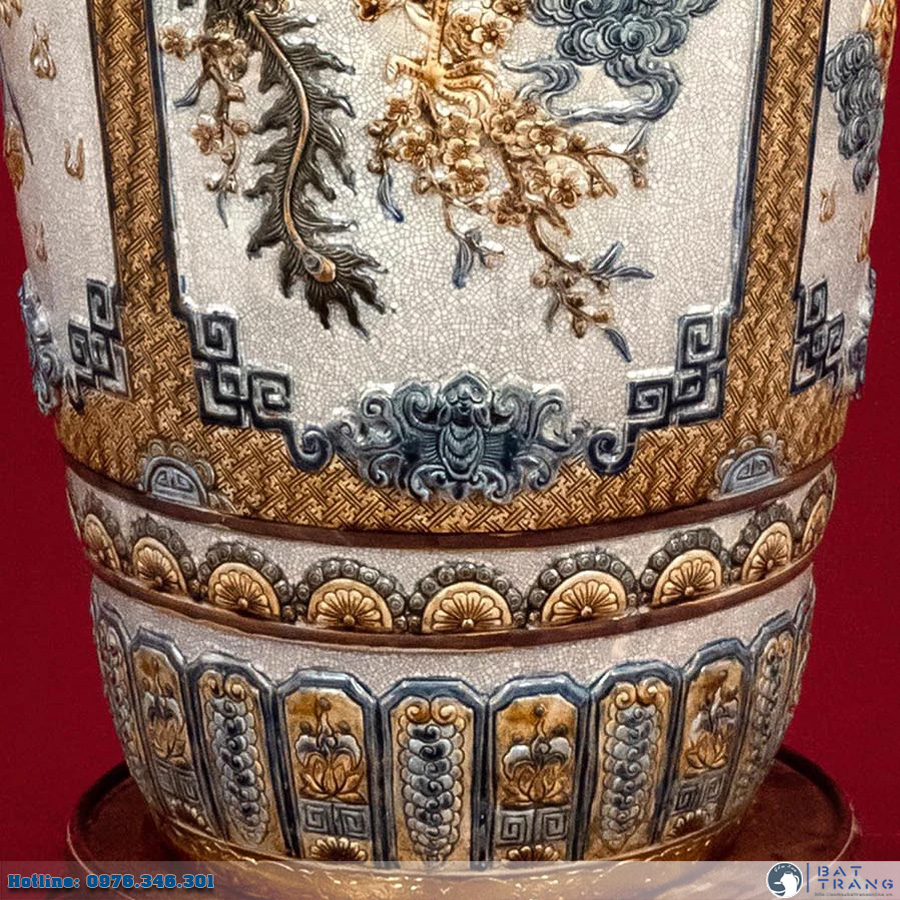 Lọ lộc bình men rạn Bát Tràng cao cấp Diên Niên Trường Thọ sang trọng đẹp Lọ lộc bình men rạn Bát Tràng cao cấp Diên Niên Trường Thọ sang trọng đẹp