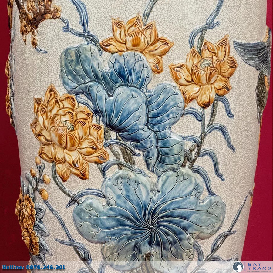 Lọ lộc bình men rạn Bát Tràng cao cấp Diên Niên Trường Thọ sang trọng đẹp Lọ lộc bình men rạn Bát Tràng cao cấp Diên Niên Trường Thọ sang trọng đẹp