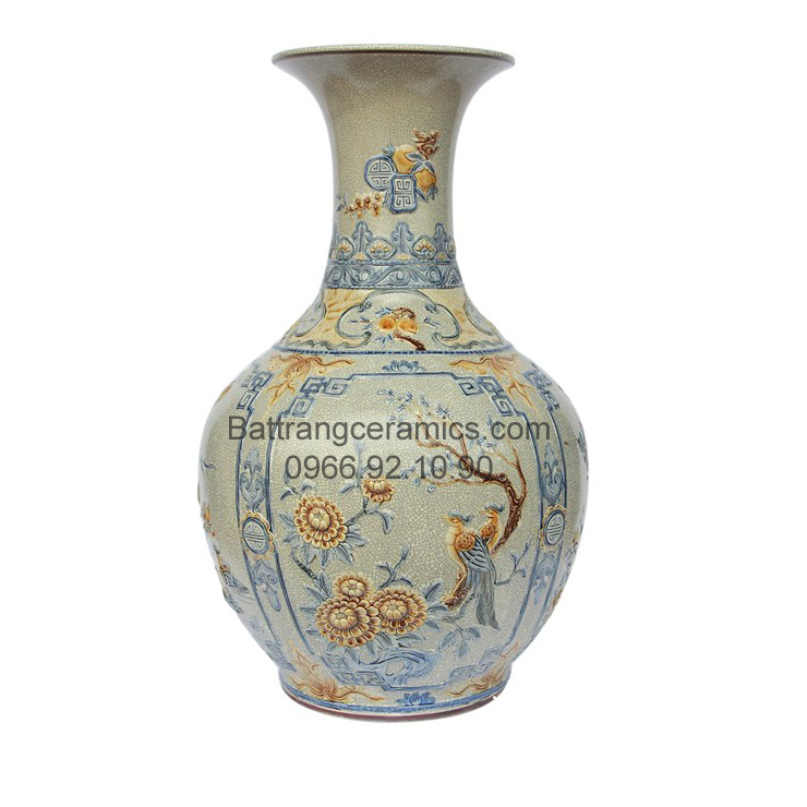 Chai Đẹp Củ Tỏi Đắp Nổi Tứ Cảnh Sang Trọng Giá Tốt