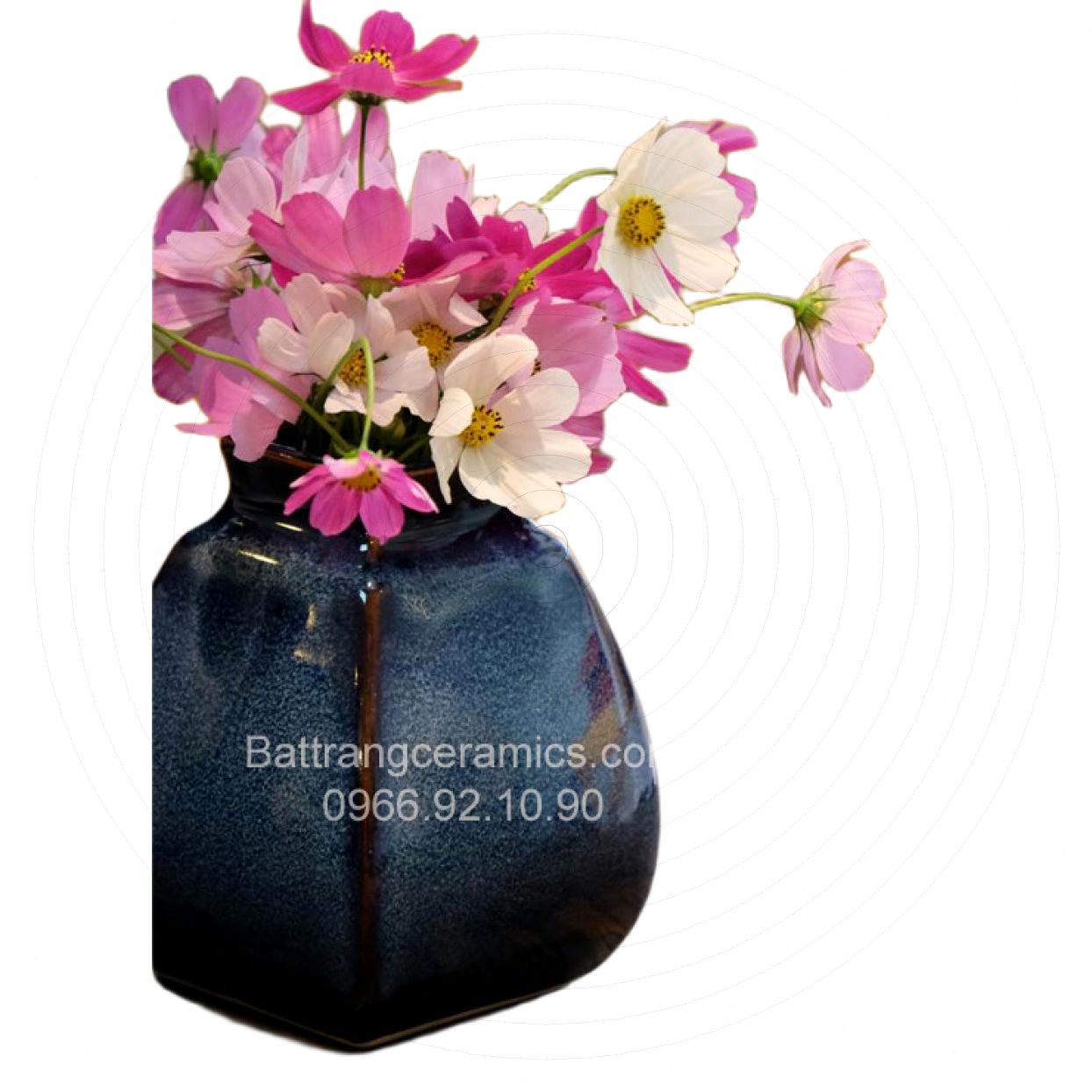 Bình giỏ cua thấp men hỏa biến đẹp gốm sứ Bát Tràng trang trí sang trọng 