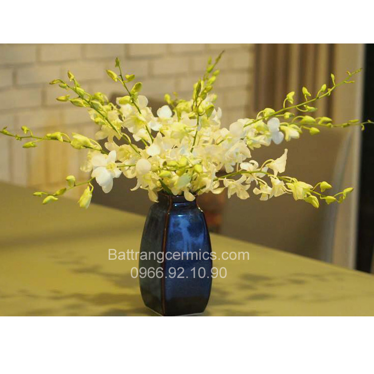 Lọ giỏ cua men hỏa biến cao cấp gốm sứ Bát Tràng quà tặng độc đáo
