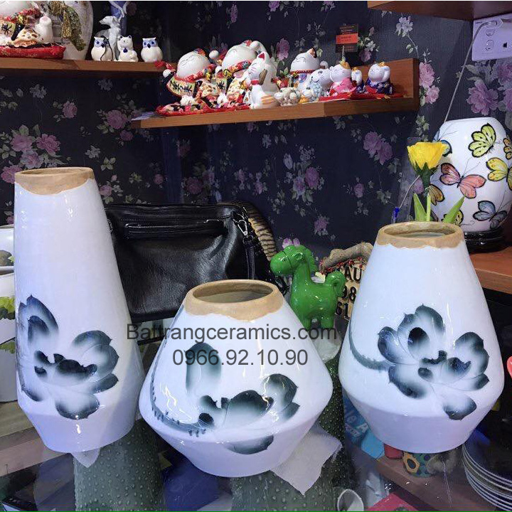 Bộ lọ hoa CA 03 Bát Tràng cao cấp sang trọng quà tặng lý tưởng