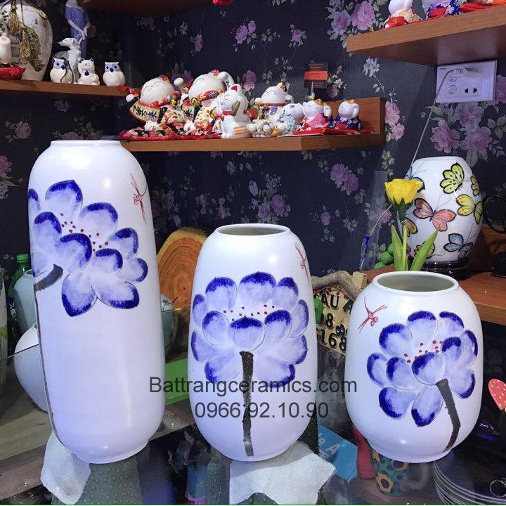 Bộ lọ hoa xuất khẩu CA 07 cao cấp Bát Tràng sang trọng tiện dụng