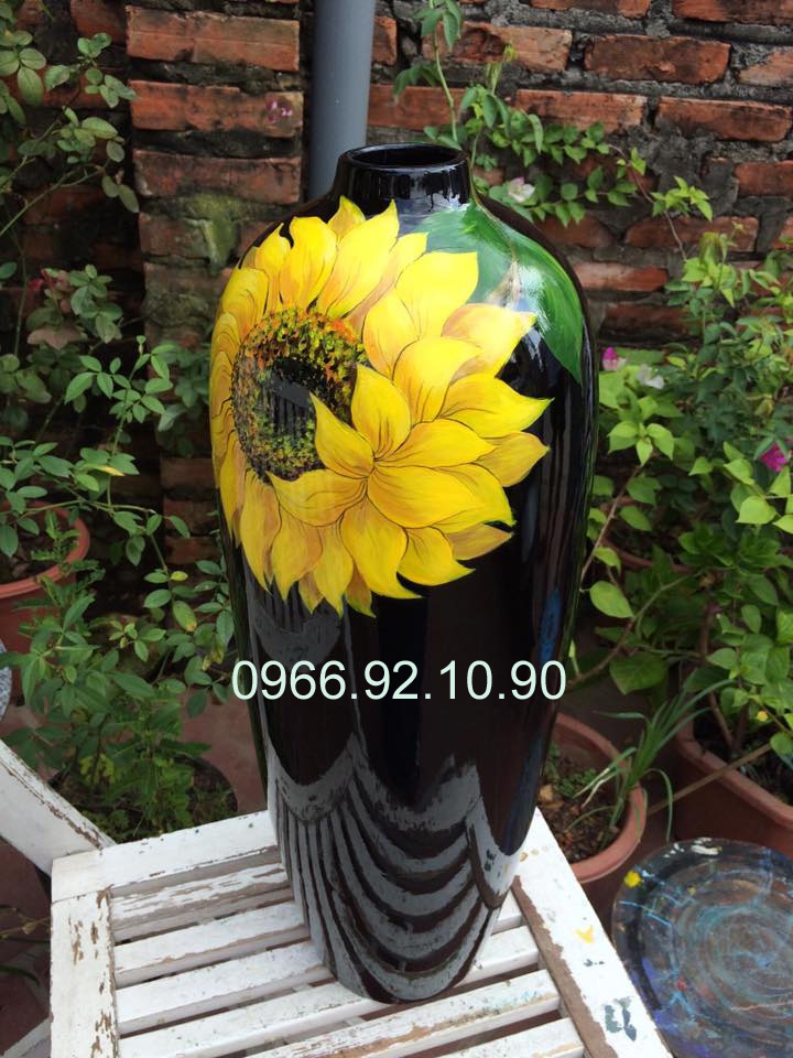 Lọ hoa hướng dương 60cm sang trọng, tinh xảo, quà tặng ý nghĩa