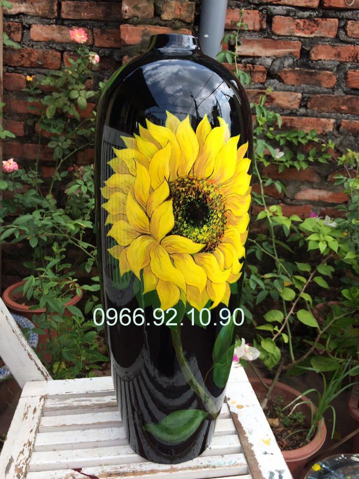 Lọ hoa hướng dương 60cm sang trọng, tinh xảo, quà tặng ý nghĩa