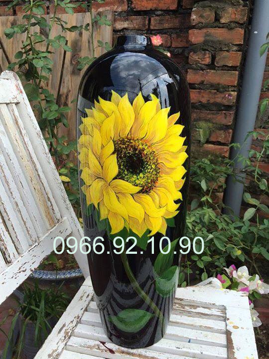 Lọ hoa hướng dương 60cm sang trọng, tinh xảo, quà tặng ý nghĩa
