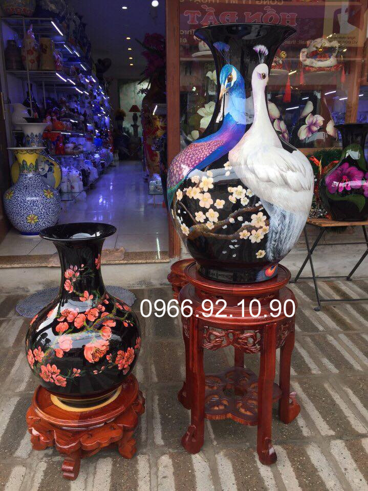 lọ tỏi đại chim công 65cm mỹ nghệ tinh xảo trang trí sang