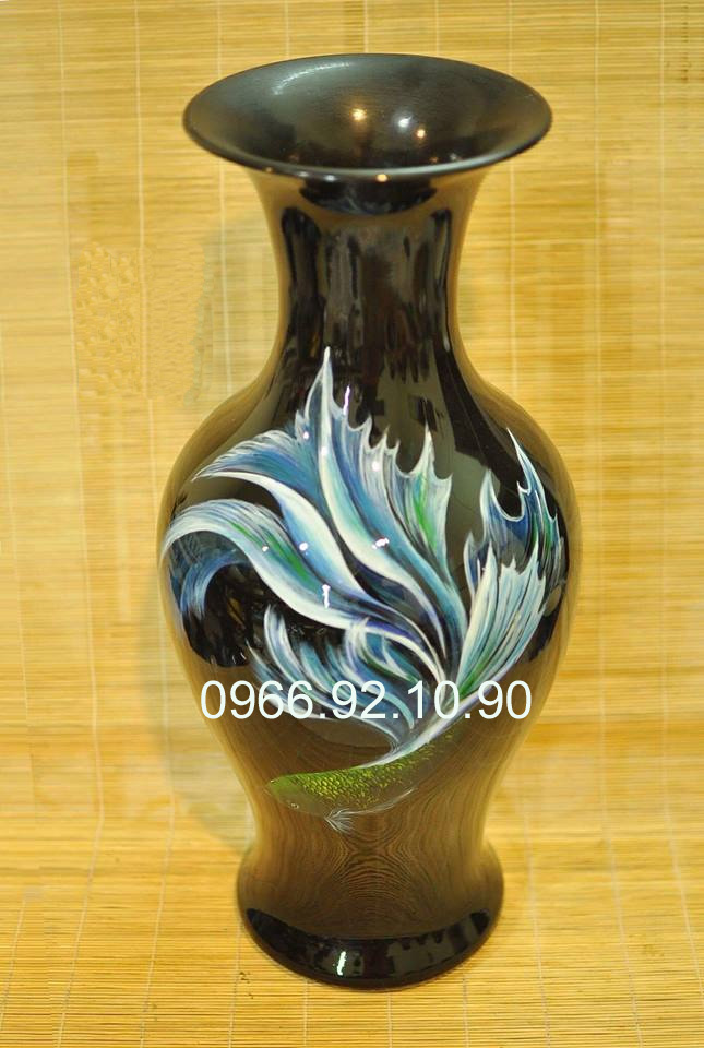 lọ đùi dế vũ điệu cá sơn mài bát tràng cao 60cm quà tặng hội nghị