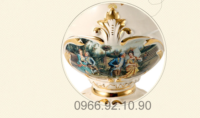 Bình gốm cao cấp châu Âu sang trọng phong cách quý tộc đẳng cấp